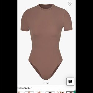 SKIMS Fits Everybody Short Sleeve Brief  Bottom Bodysuit color UMBER  3X NWOT